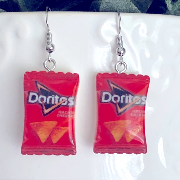 New Doritos Dangling Earrings Mini Food Cute Chips Snacks Fun Unique Party Gifts - Picture 1 of 7